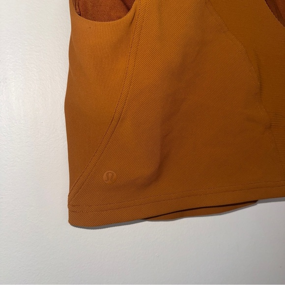 Lululemon Ribbed Asymmetrical Yoga Tank Top in Butternut Brown, Size 4 - Picture 5 of 5